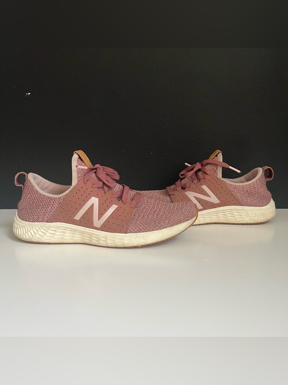 New Balance Women’s Dusty Rose Knit Lace-Up Sneakers